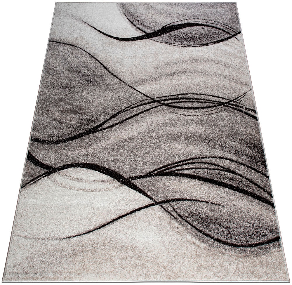 GOODproduct Teppich »Tritom« rechteckig 9 mm Höhe mit besonders weichem Flor, Kurzflor, modernes Wellen Muster
