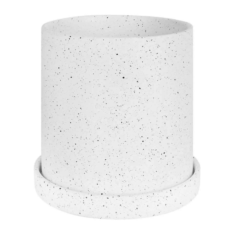 QUVIO Bloempot - 18x18 cm - Keramiek - Wit