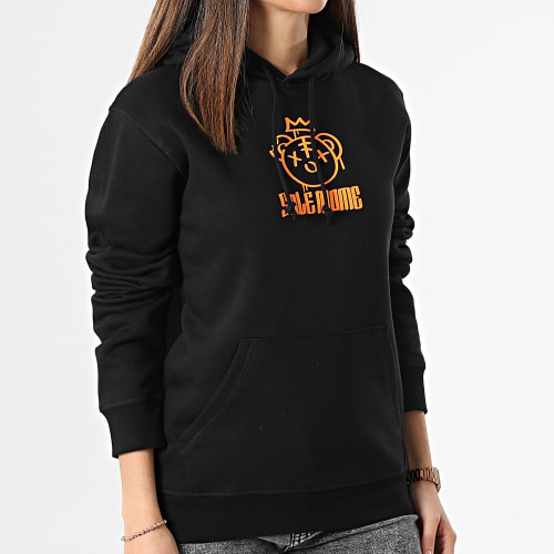 Sweat Capuche Femme Nounours King Noir Orange