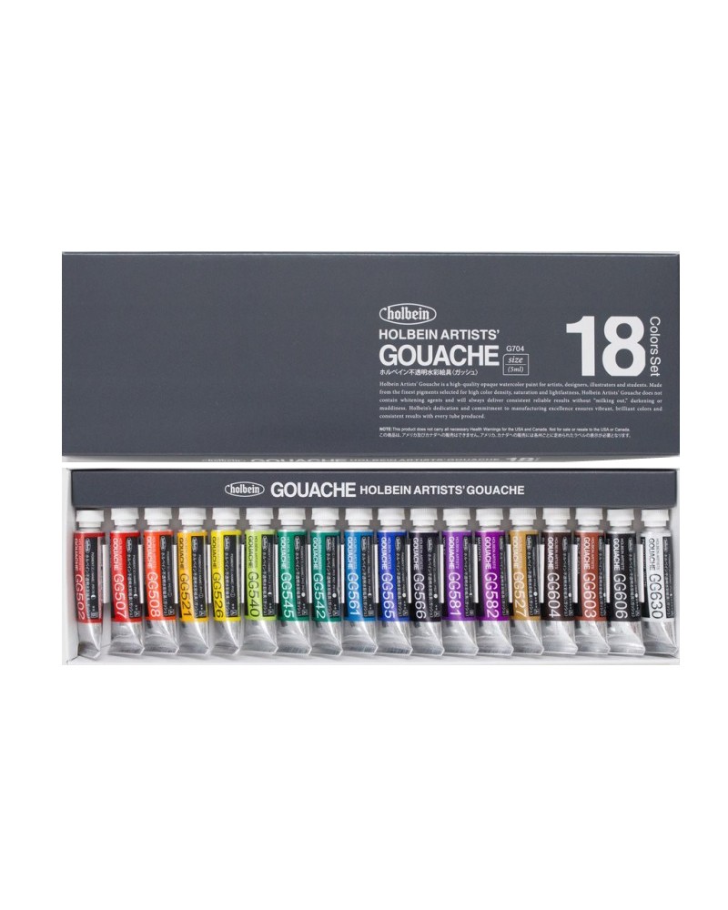 Gouache Artists Holbein - 18 couleurs