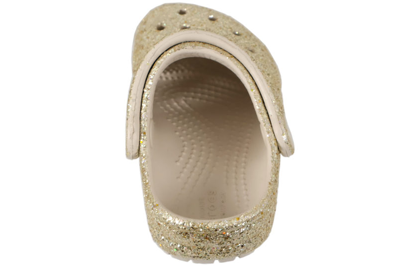 CROCS CLASSIC CHUNKY GLITTER CLOGS I BEIGE GUMMI MED GLIMMER