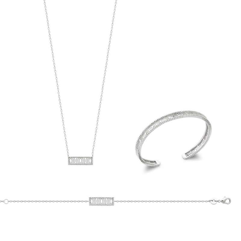 Bracelet Femme - Argent 925 - Oxyde de zirconium - Longueur : 18 cm