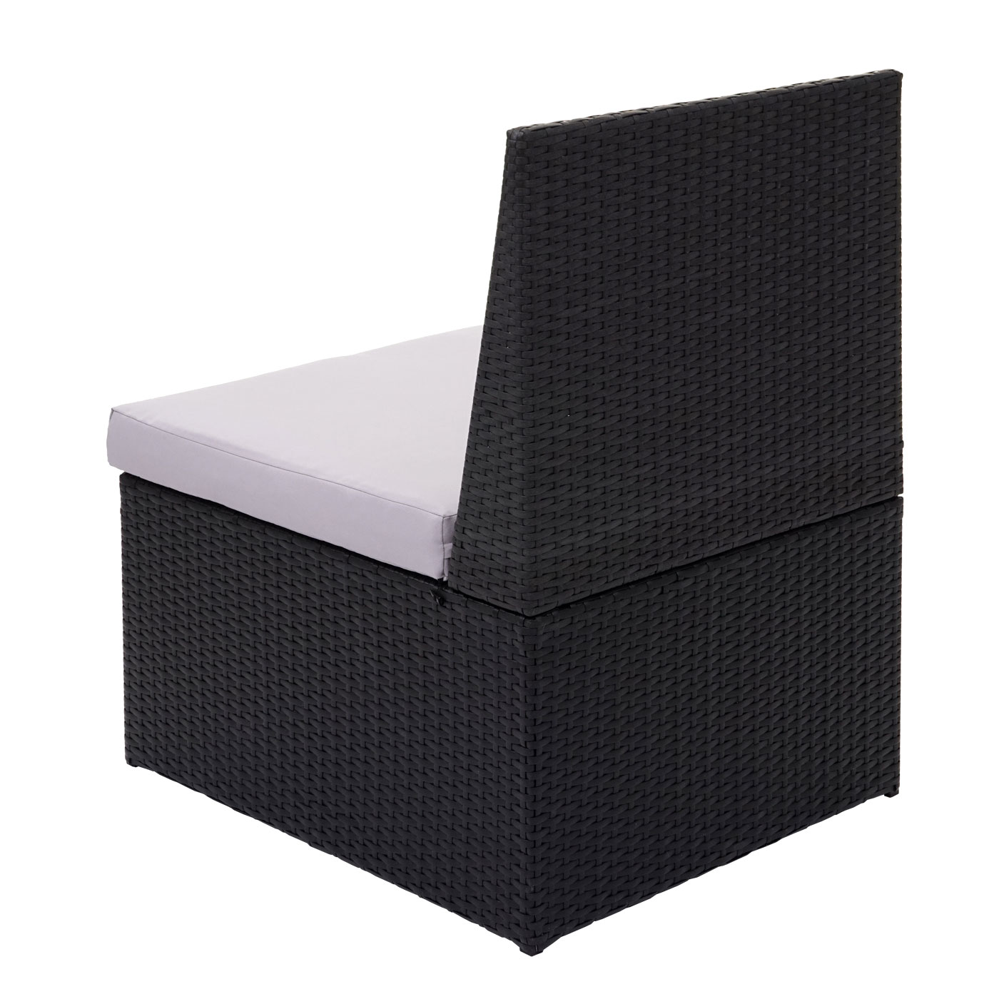 Poly-Rattan Sessel MCW-G16, Lounge-Rattanstuhl Gartenstuhl, Gastronomie ~ schwarz, Kissen hellgrau