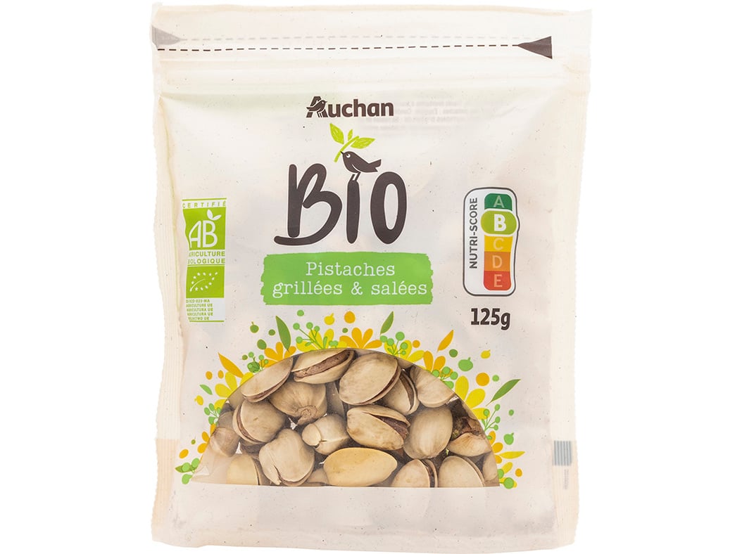PISTACHOS AUCHAN BIO TORRADOS E SALGADOS 125G