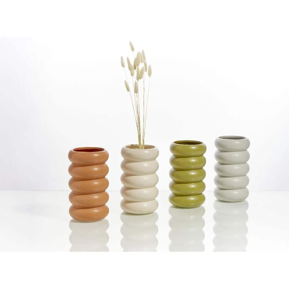 Vase céramique Ø11,7xH20,4cm olive