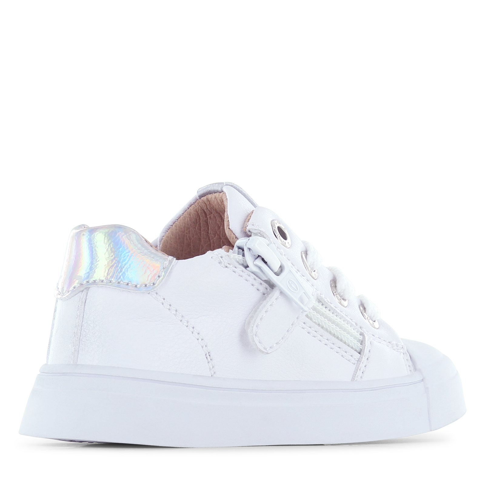 Shoesme witte sneaker met glitter stripings Microleer | Meisjes schoenen