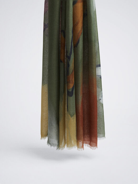 Lenço com estampa floral - Verde