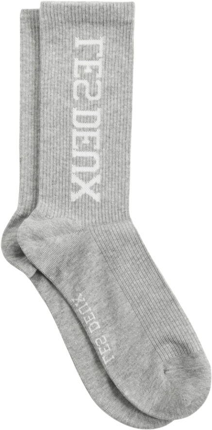 Les Deux Les Deux Vertigo 2-Pack Rib Socks Light grey melange/white