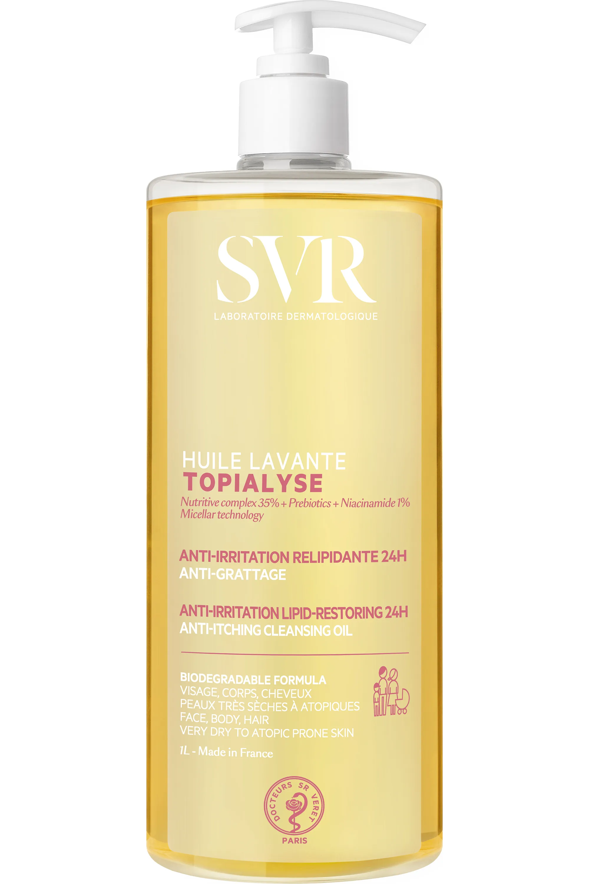 SVR Huile lavante relipidante anti-grattage Topialyse-1 L