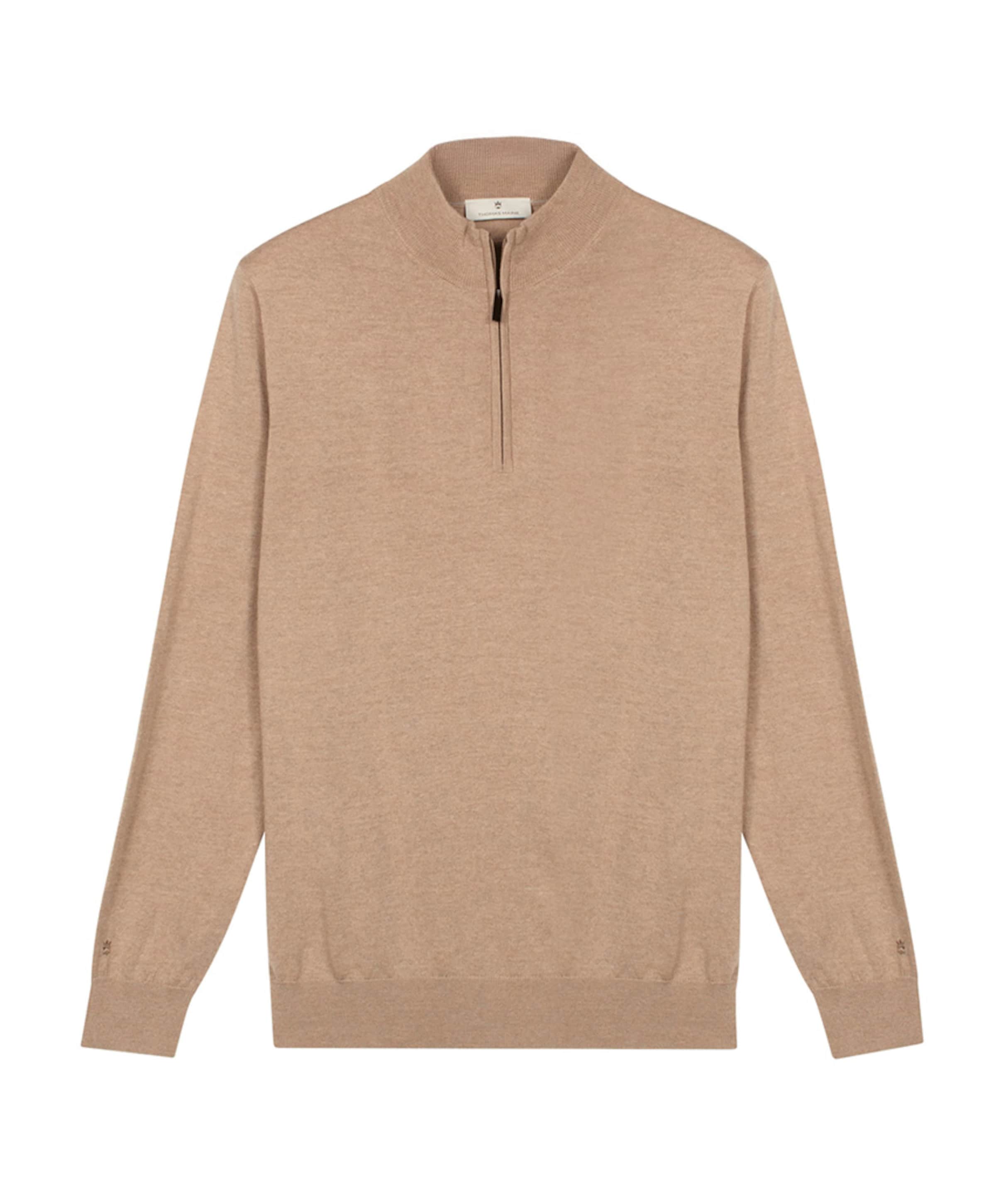 Thomas Maine Heren trui met rits beige