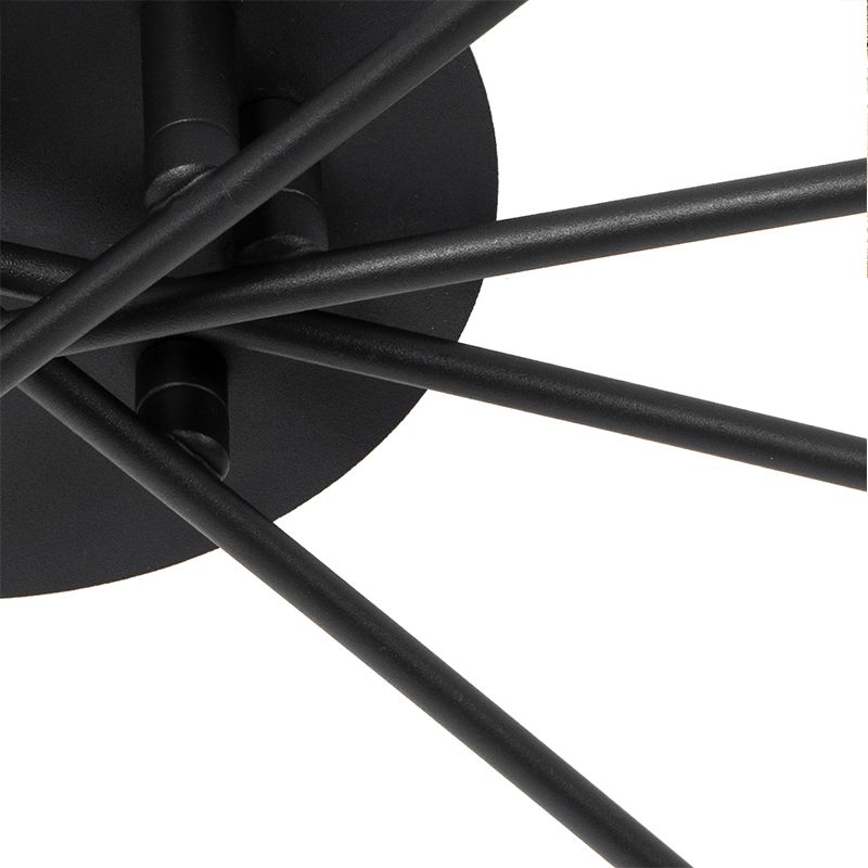 Moderne plafondlamp zwart met goud 8-lichts - Athens Wire
