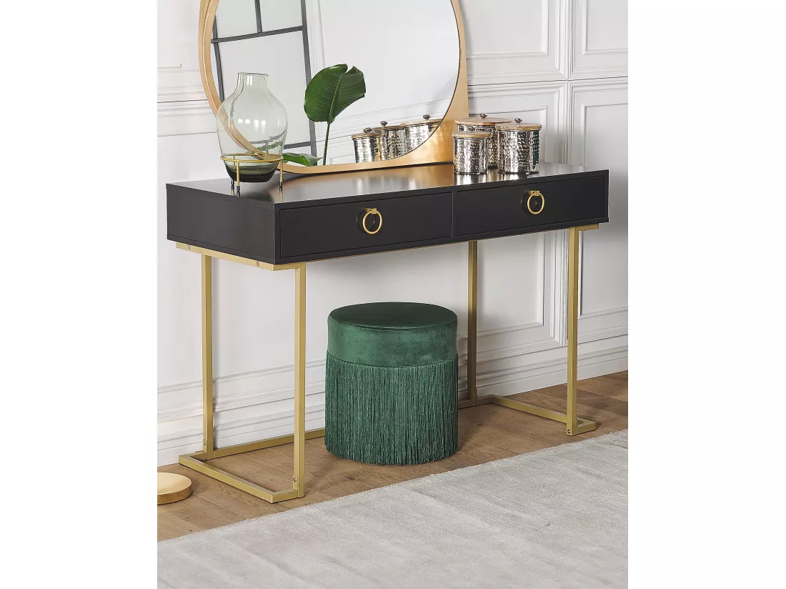 Console noire et dorée 2 tiroirs WESTPORT