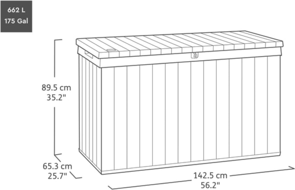 Keter Venetian Opbergbox - 670L - 142.5x65.3x89.5cm - Bruin