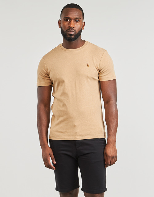 Polo Ralph Lauren - T-SHIRT AJUSTE COL ROND EN PIMA COTON Beige / China / Classic / Camel / Heather