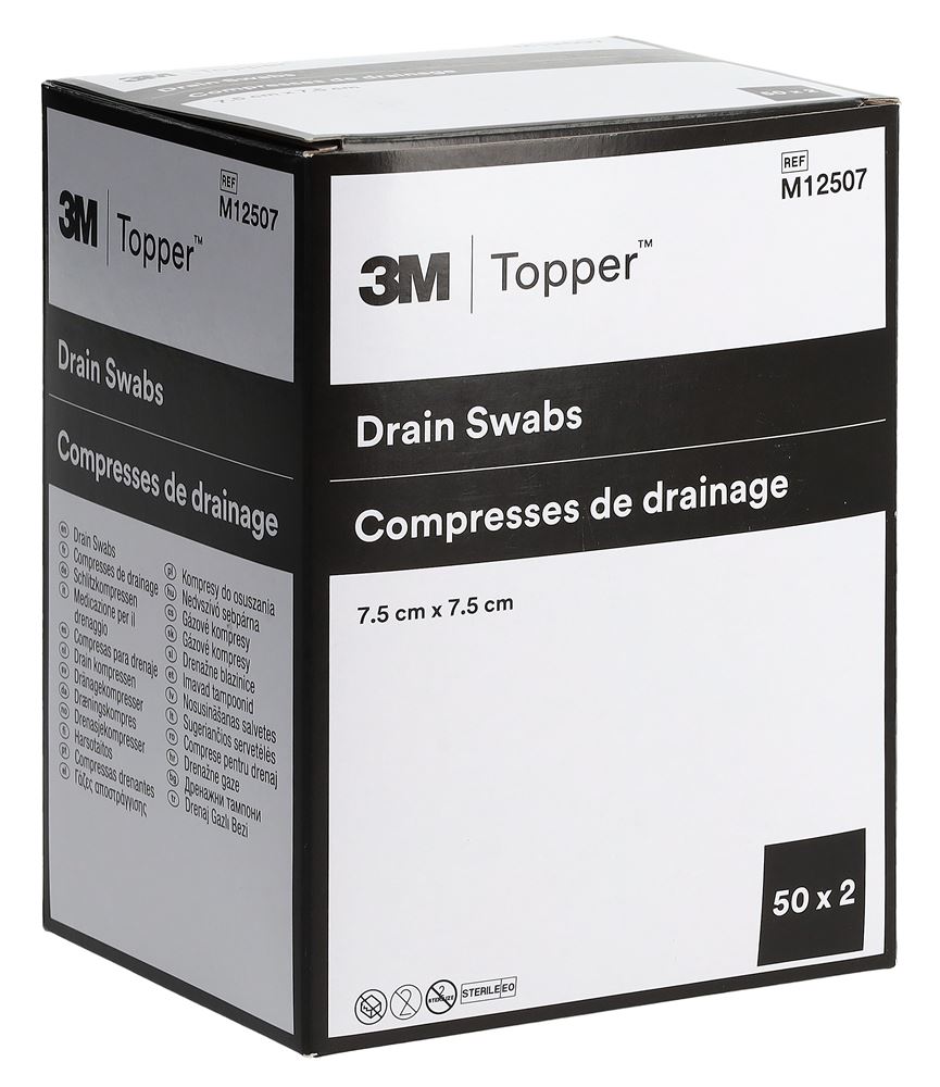TOPPER Schlitzkompressen 7.5x7.5cm steril Btl 50 Stk