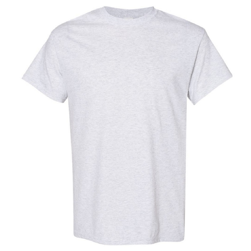 Camiseta básica de manga curta Gildan Heavy Cotton, 100% algodão grosso.