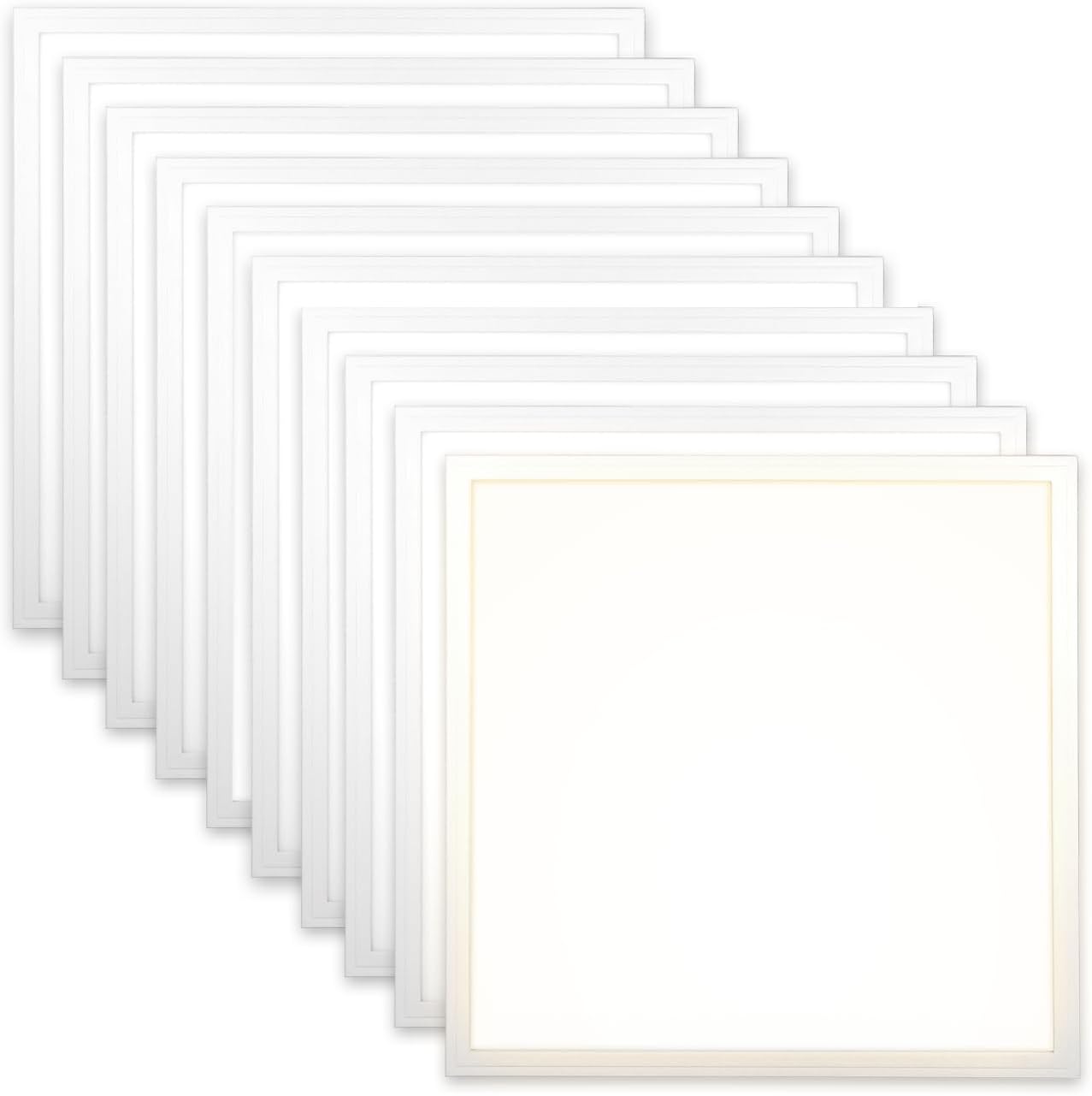 10x LED Panel 62x62 4000K Neutralweiß 40W 3400lm Rasterleuchte 3400lm ultraslim Deckenleuchte Netzteil PLe2.2