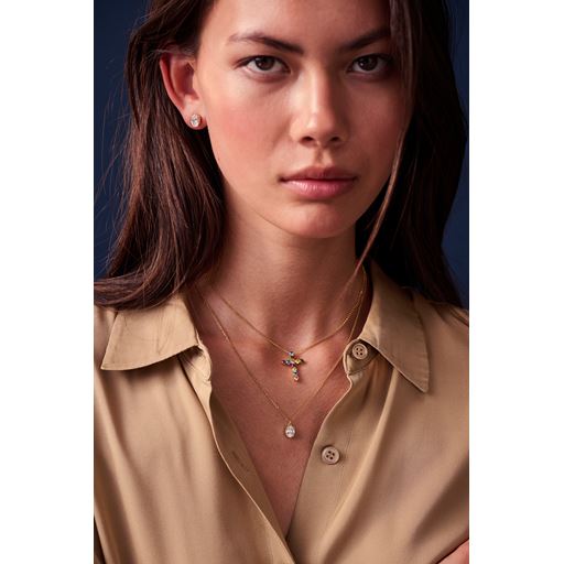Sif Jakobs Jewellery Ellisse Carezza Øreringe, Guld/Hvid
