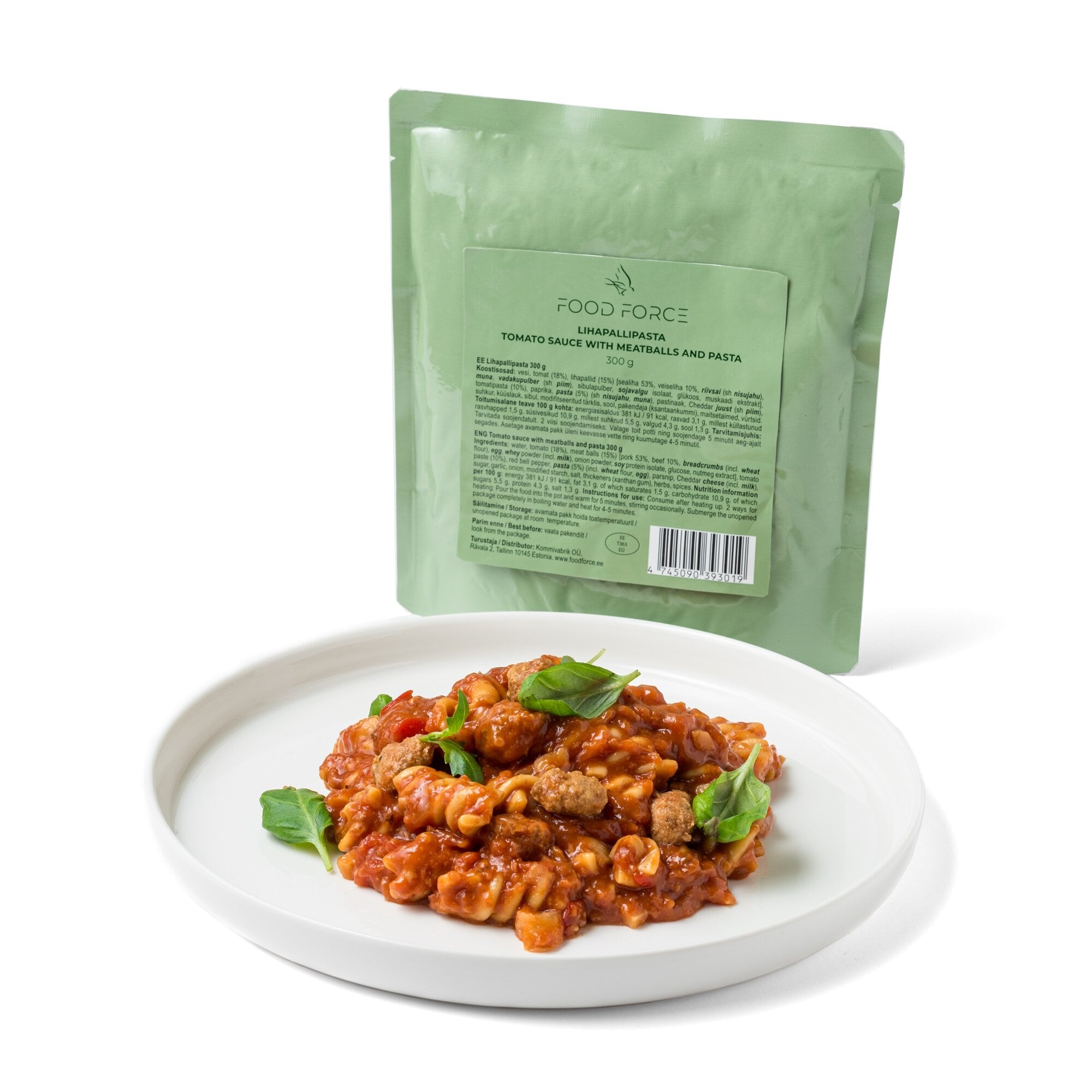 Food Force Tomato sauce with meatballs and pasta - Wet Pouch<br>300g - 
