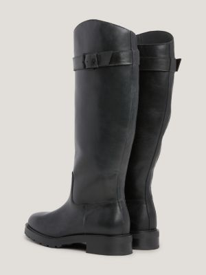 Botas de couro longas para motociclista