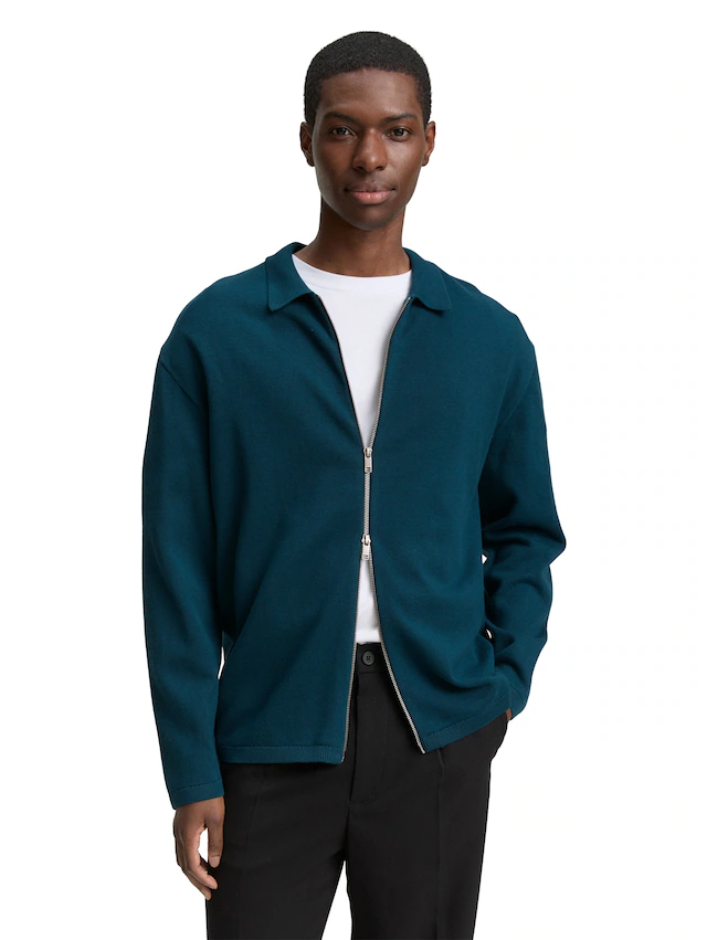 TOM TAILOR Denim Strickpullover , mit Reissverschluss
