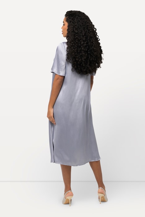 Kleid, Zierperlen, V-Ausschnitt, Halbarm