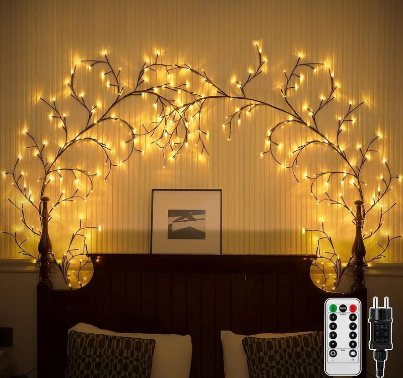 Lichttakken - Set van 2 - Verlichte Wilgentakken - 144 LED - Wanddecoratie - Sfeerverlichting