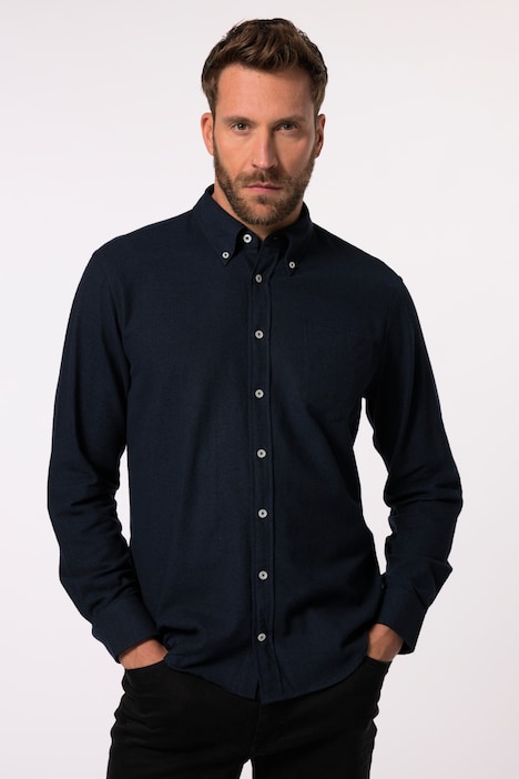 JP 1880 Flanellhemd, Langarm, Buttondown-Kragen, Modern Fit, bis 8 XL