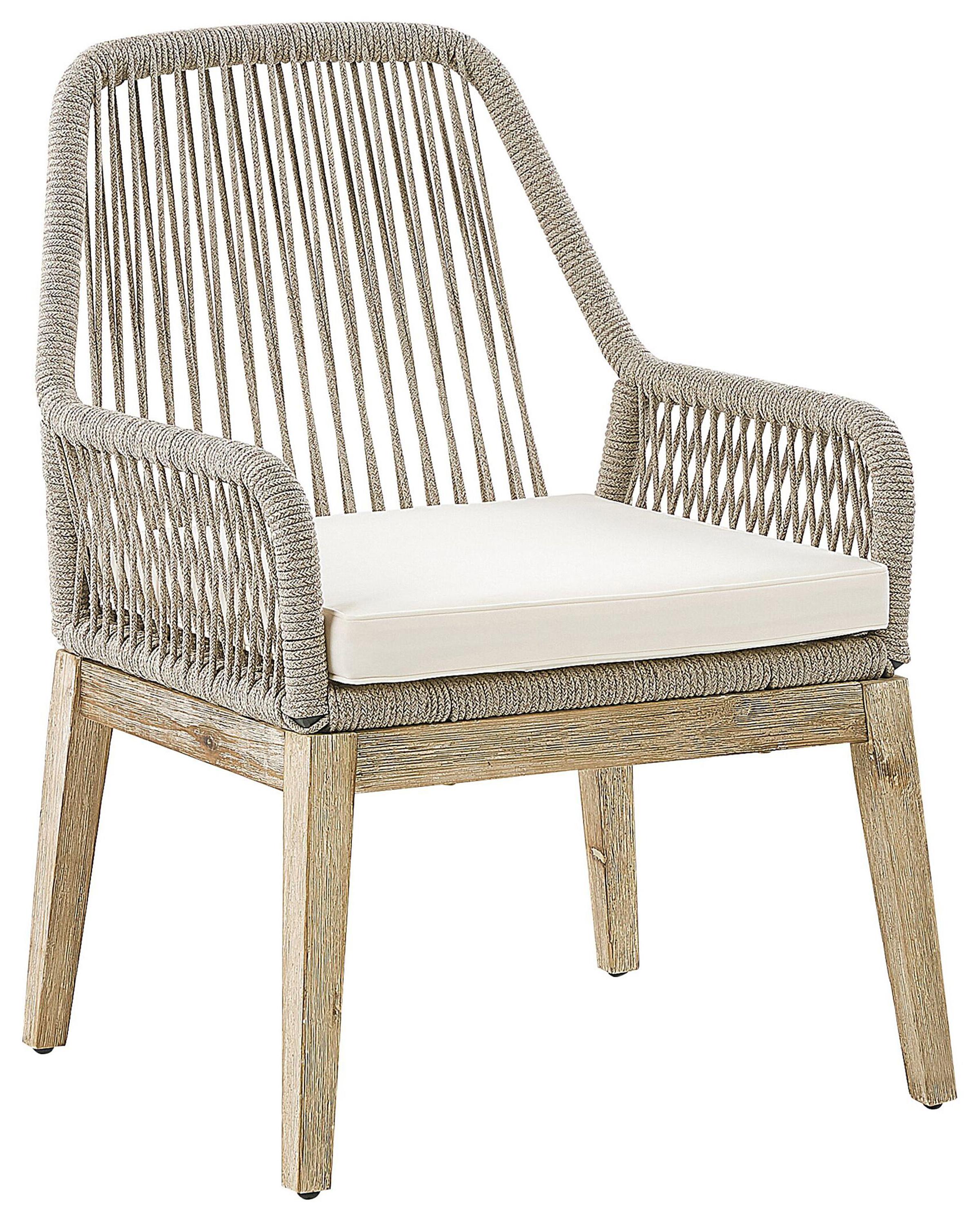 Set van 2 stoelen met zitkussen OLBIA Gebroken wit