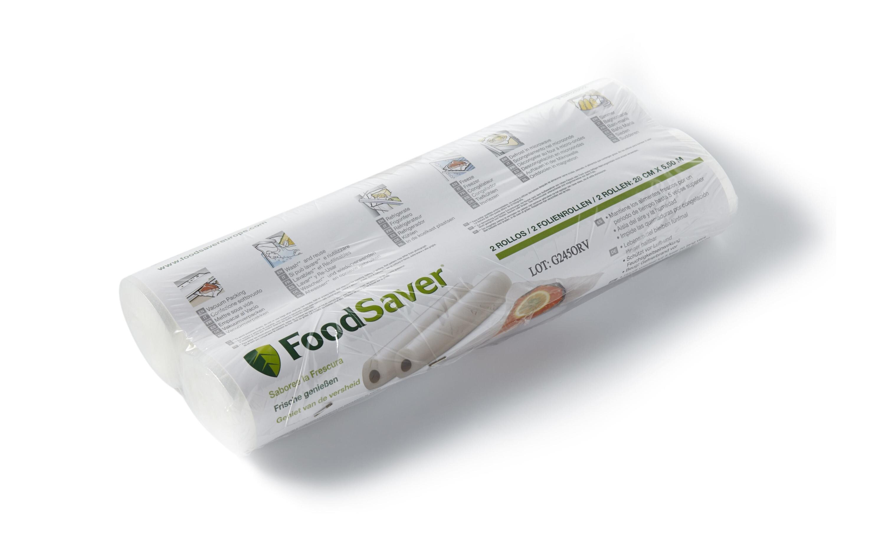 Vakuumierfolie 5,5 m x 28 cm 2 StückVakuumierrollen
