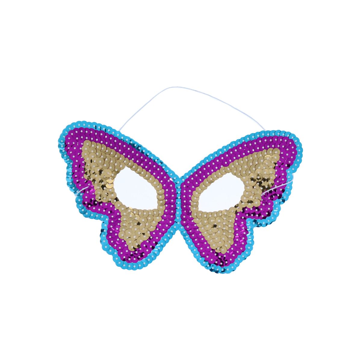 Masque papillon bleu rose doré Surprise Partie !