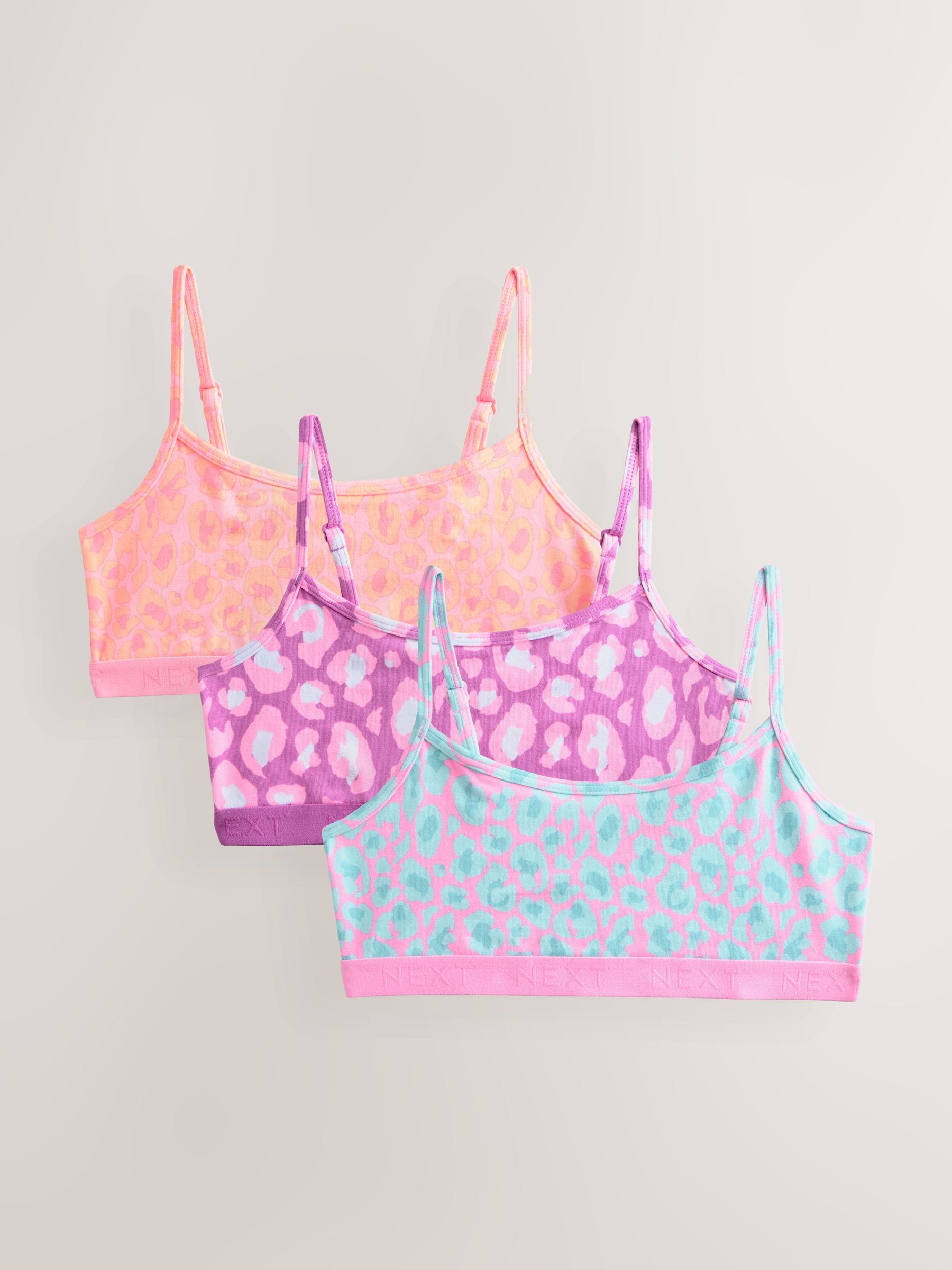 Roze/paars - Set van 3 crop tops (5-16 jr)