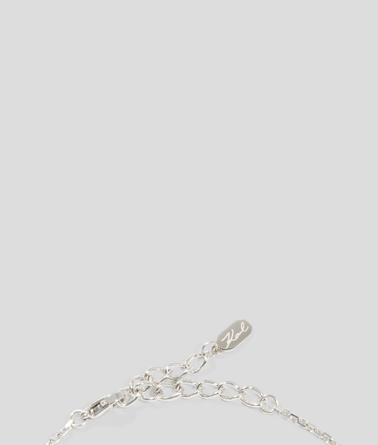 Collier à breloque en forme de cœur pavé - Argent