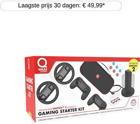 Qware - Nintendo Switch 2 - Starter Kit - Zwart - Inclusief Travel Case en Oplaadstation