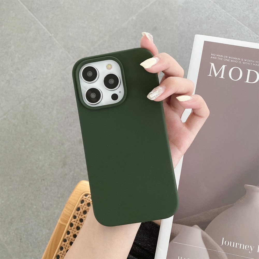 iPhone 15 Pro MagSafe Silikon Case Hülle - Dunkelgrün