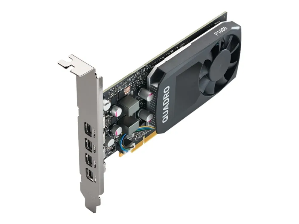 NVIDIA Quadro P1000 - Grafikkort - Quadro P1000 - 4 GB GDDR5 - PCIe 3.0 x16 lavprofil - 4 x Mini DisplayPort - Adapters Included