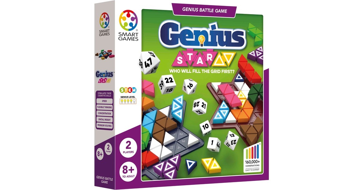 SmartGamesStar Sleeve Bordspel  (Nederlands, 1 - 2 spelers, Vanaf 8 jaar, 160.000 puzzels)