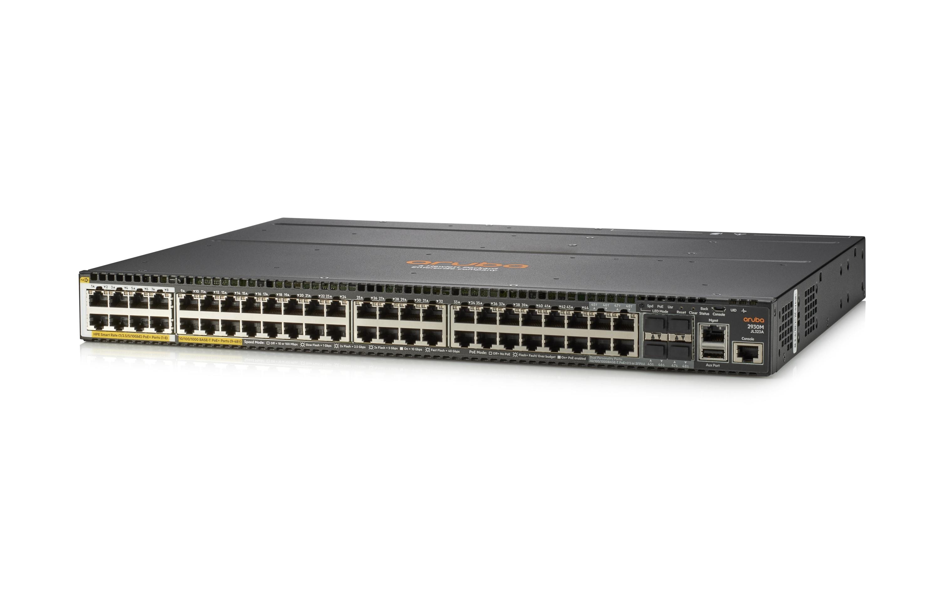 PoE+ Switch 2930M-40G-8SR-PoE+ 48 Port<br>Layer-3-Switch zur Rackmontage mit PoE