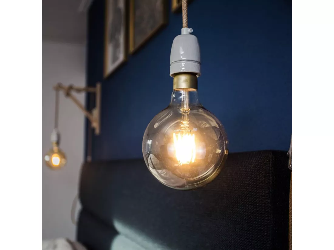 NETTLIFE Pack de 6 ampoules LED E27 lampe vintage - ampoules à filament blanc chaud G80 2700K 4W Edison idéales pour hôtel maison café bar