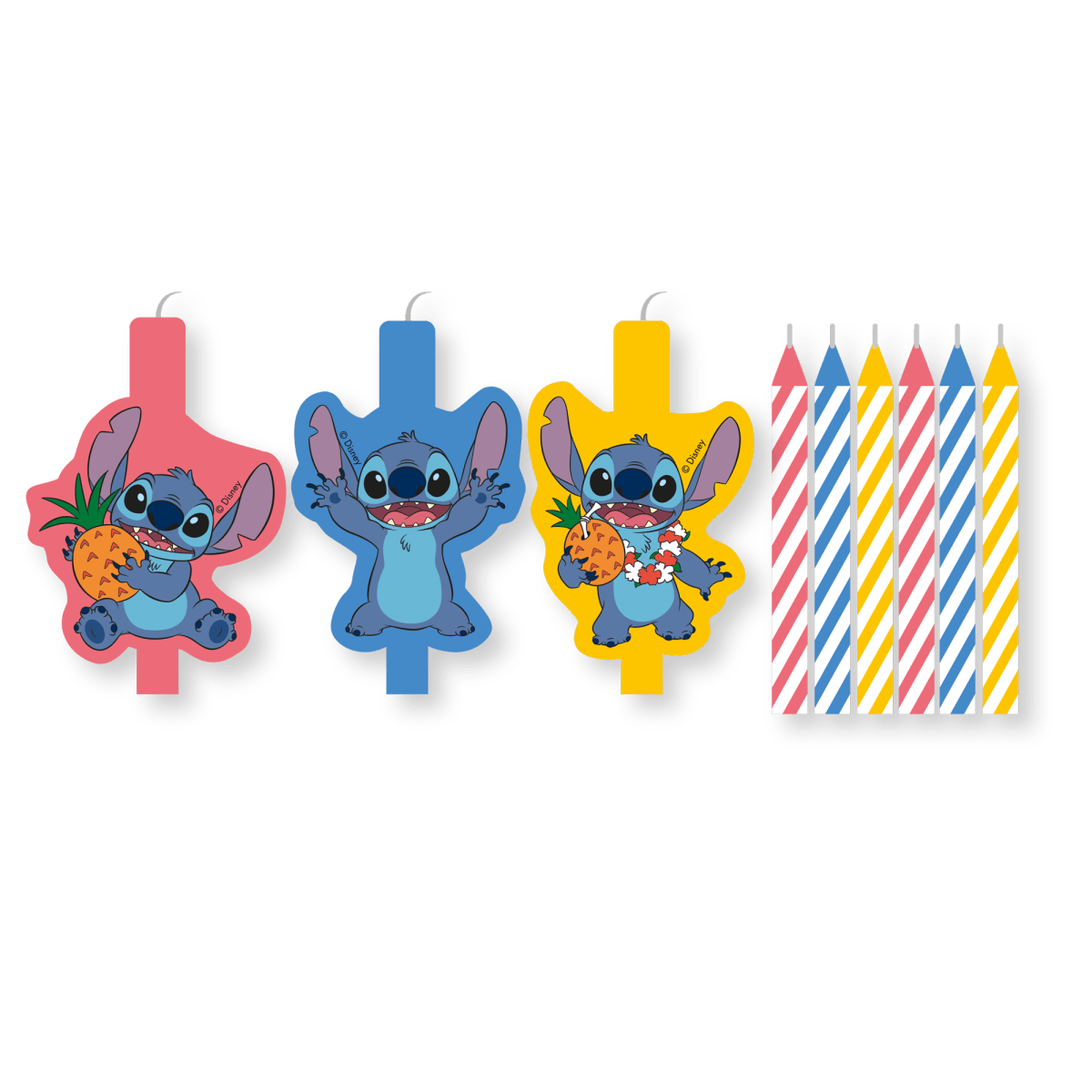 Stitch Kaarsen Gekleurd 9 delig