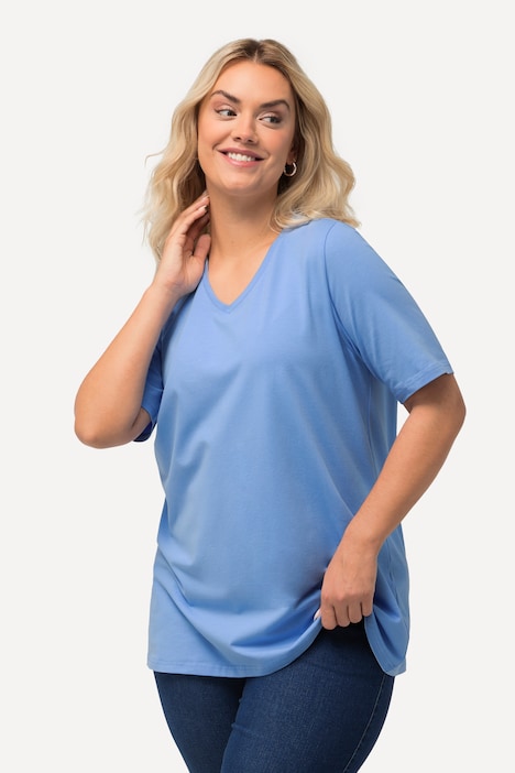 T-Shirt, A-Linie, V-Ausschnitt, Halbarm