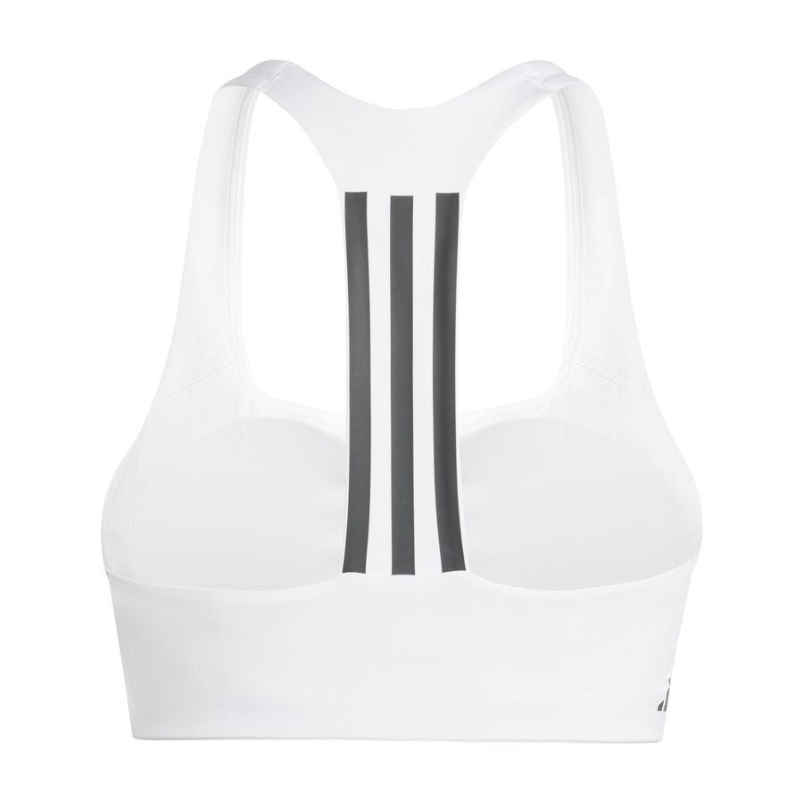 adidas Brassière Powerimpact Medium Support 3-Stripes - Blanc Femme