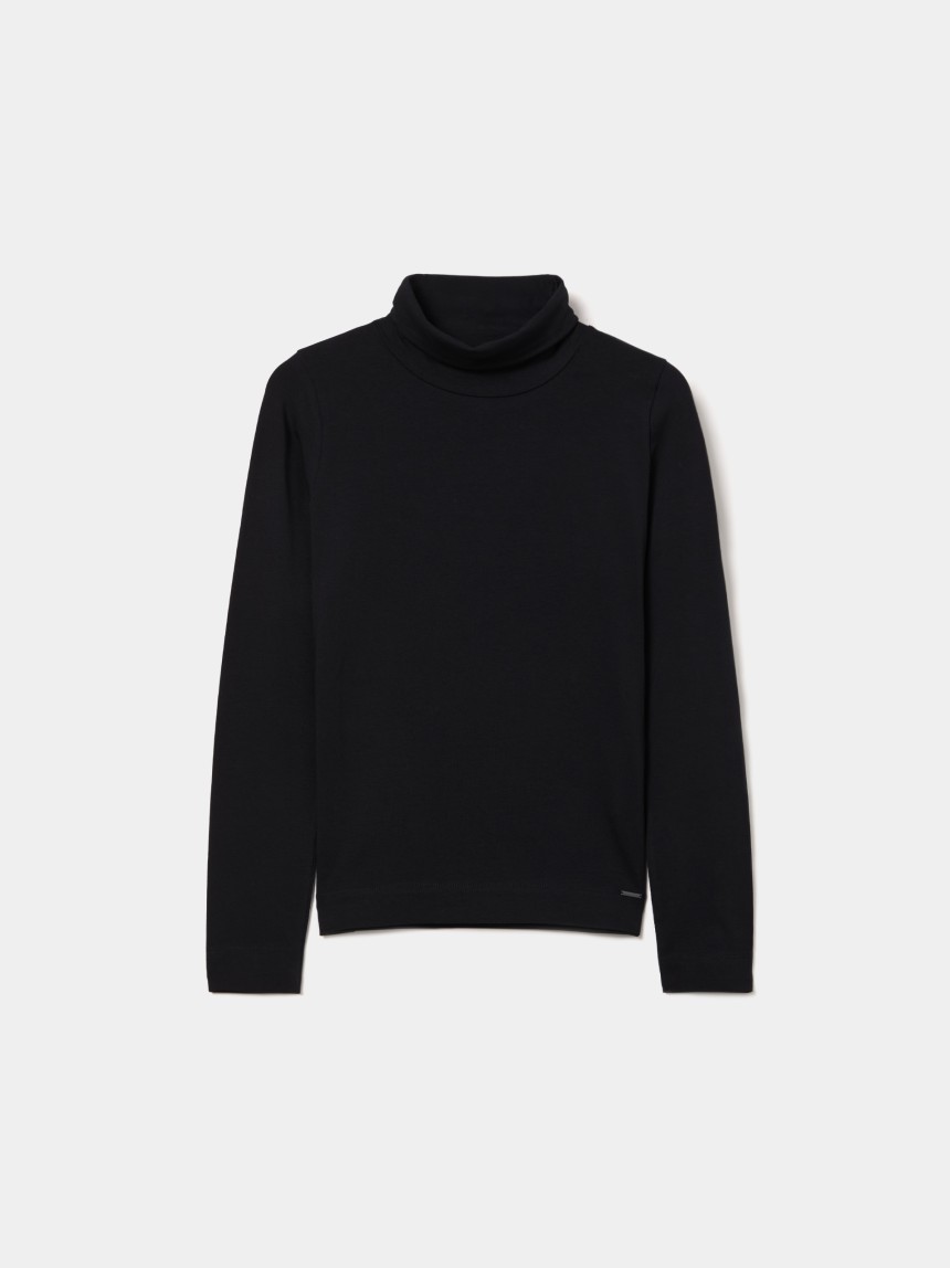 Camisola de gola alta com algodão