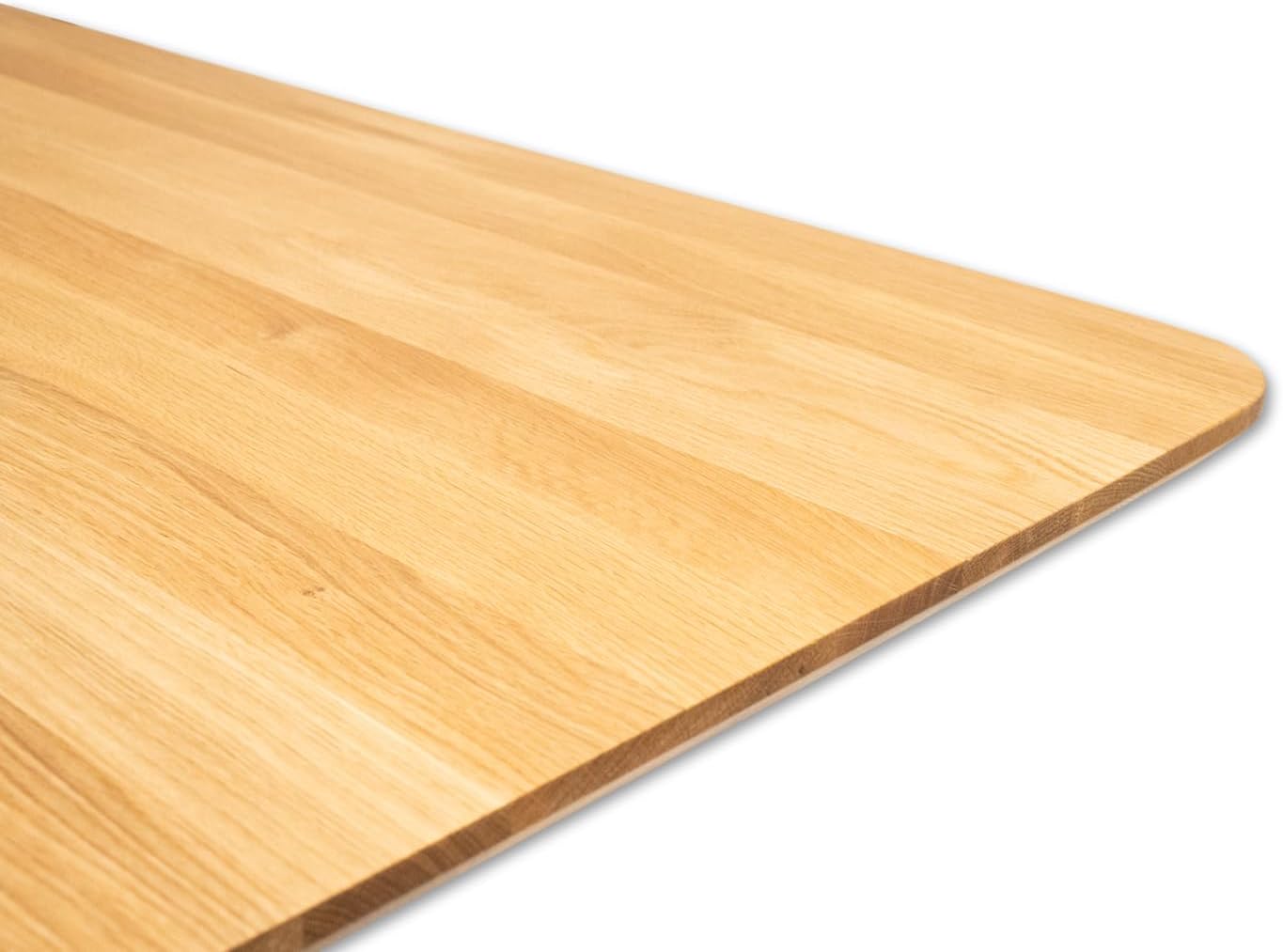 Tischplatte Schreibtischplatte Eiche Massivholz Schweizer Kante (120 x 80 cm)