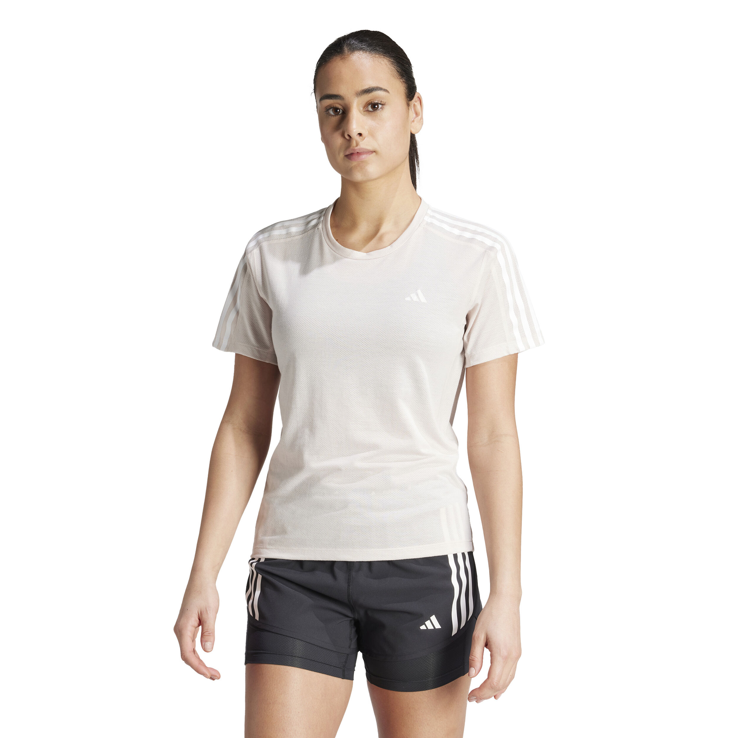 adidas Own The Run E 3S Tee Maillot De Course Femmes - Crème