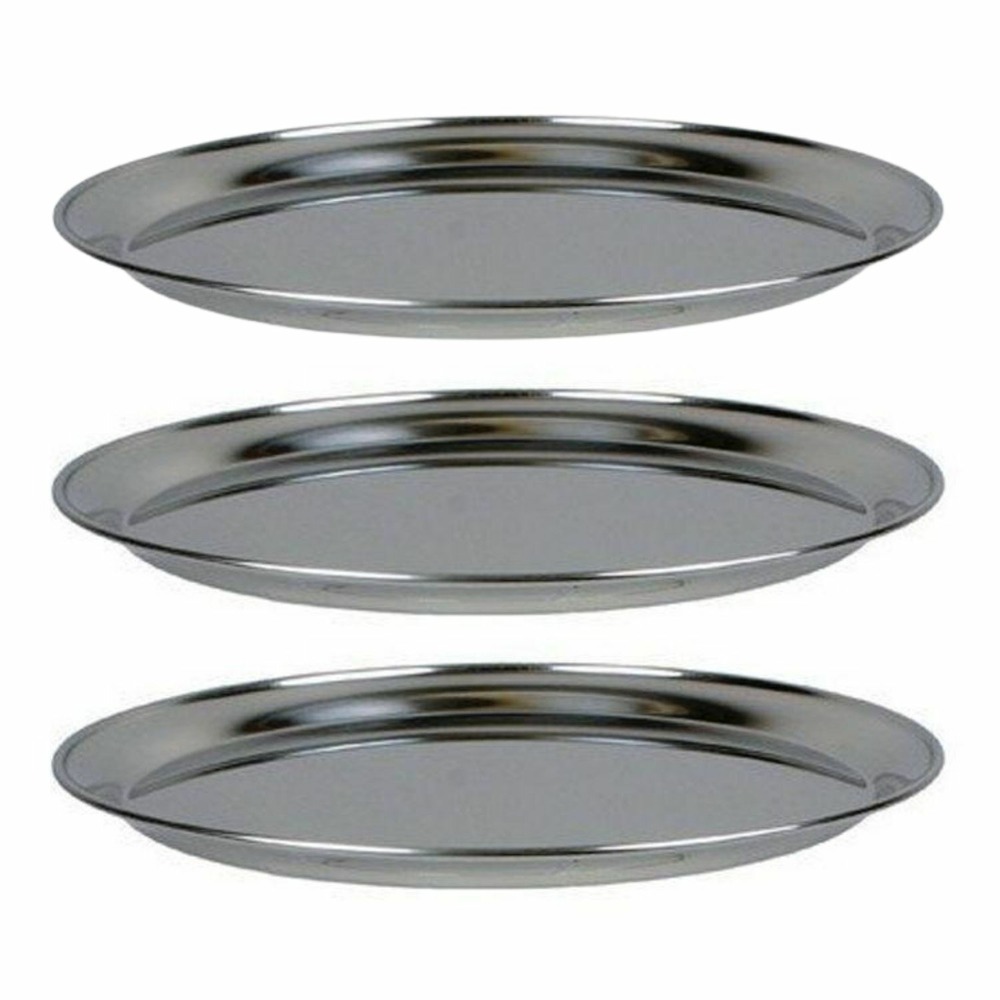 3 plateaux de fruits de mer en inox ø 36 cm