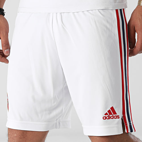 Short Jogging A Bandes Arsenal GS2454 Blanc