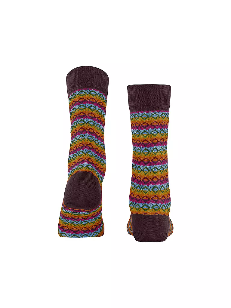 BURLINGTON Damen Socken MODERN FAIR ISLE 36-41 barolo dunkelrot