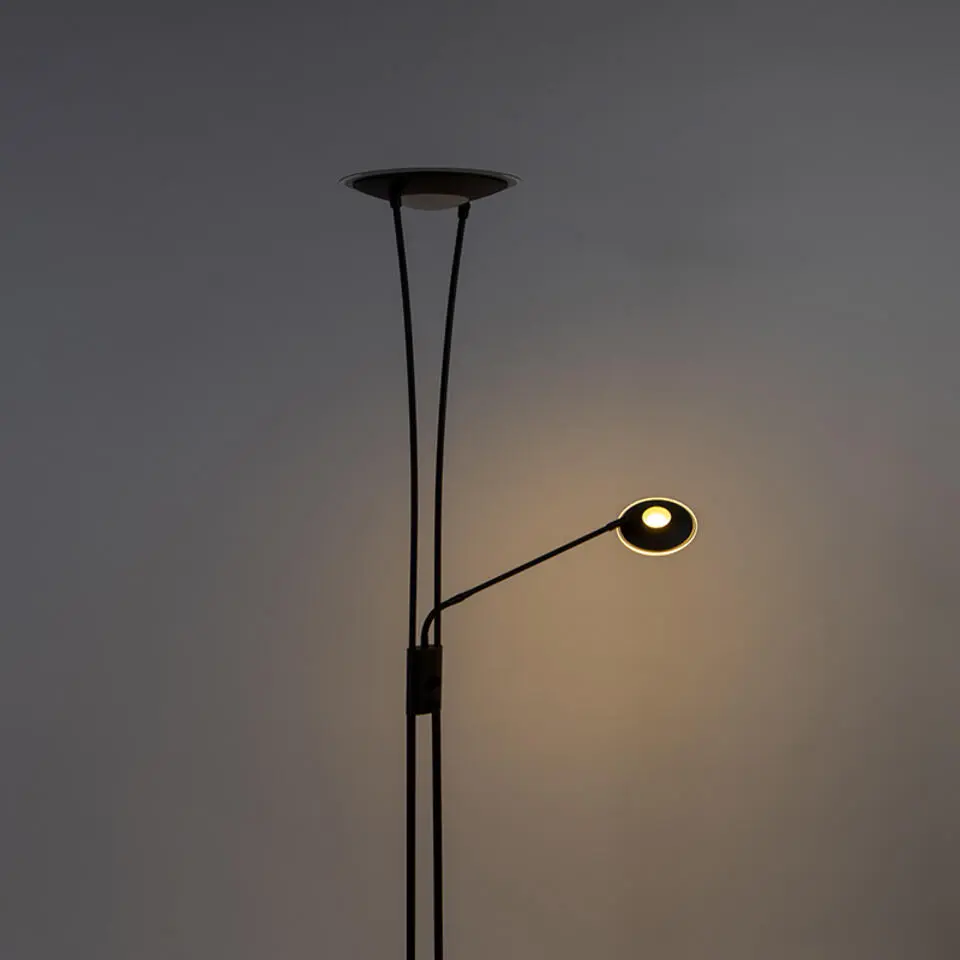 Qazqa vloerlampen ibiza zwart geïntegreerde led