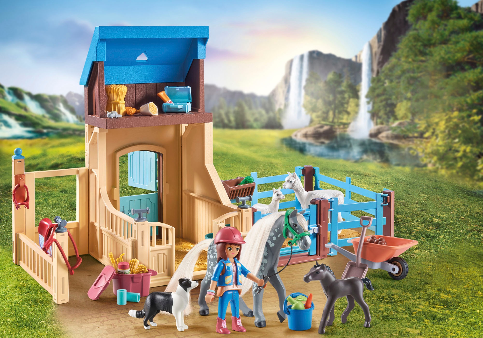 Playmobil® Konstruktions-Spielset »Amelia & Whisper mit Pferdebox (71353), Horses of Waterfall« teilweise aus recyceltem Material